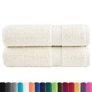 Asciugamani da Bagno SOLUND 2 pz Crema 50x100 cm 600 g/m²