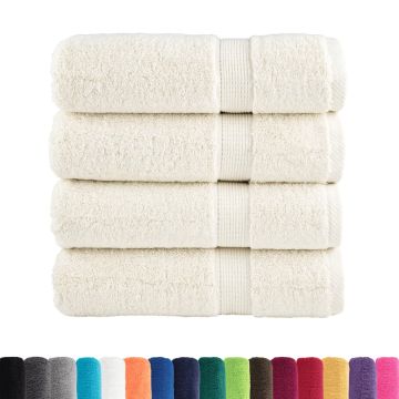 Asciugamani Premium SOLUND 4 pz Crema 50x100 cm 600 g/m²