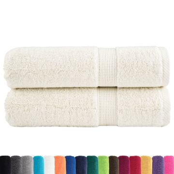 Asciugamani da Doccia SOLUND 2 pz Crema 70x140 cm 600 g/m²