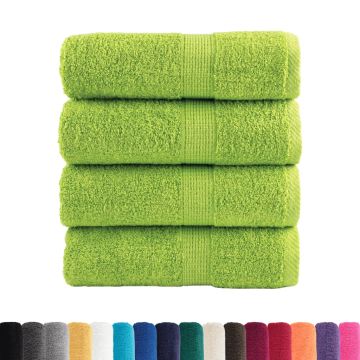 Asciugamani Premium SOLUND 4 pz Verde Mela 30x30 cm 600 g/m²