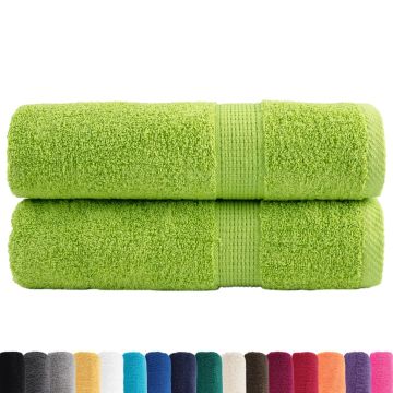 Asciugamani Premium SOLUND 2 pz Verdi 50x100 cm 600 g/m²
