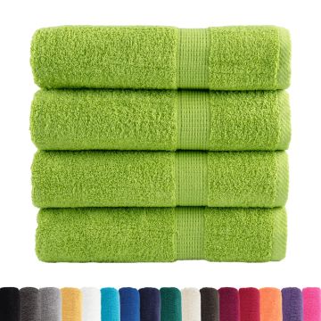 Asciugamani da bagno Premium SOLUND 4 pz Verde mela 100x150 cm 600 g/m²
