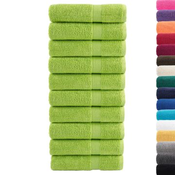 Asciugamani da bagno Premium SOLUND 10 pz Verde mela 100x150 cm 600 g/m²