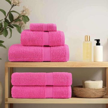 Asciugamano per Ospiti SOLUND 4 pz Rosa 15 x 21 cm 550 gsm