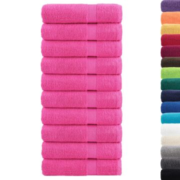 Asciugamani da bagno Premium SOLUND 10 pz Rosa 100x150 cm 600 g/m²