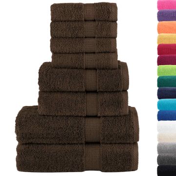 Set ASciugamani SOLUND 8 pz Marroni 600 gsm