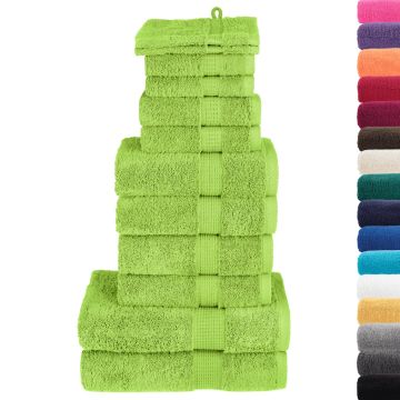 Set di asciugamani premium SOLUND 12 pezzi Verde mela 600 g/m²
