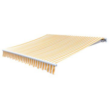 Tessuto di Ricambio per Tenda da Sole Giallo e Bianco 300x250 cm Poliestere