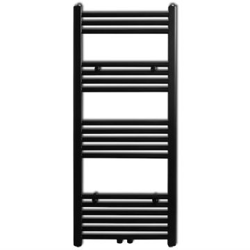 Radiatore Centrale Portasciugamano Dritto Nero 500 x 1160 mm