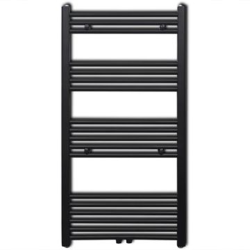 Radiatore Centrale Portasciugamano Dritto Nero 600 x 1160 mm