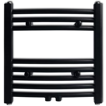 Radiatore Centrale Portasciugamano Curvo Nero 480 x 480 mm