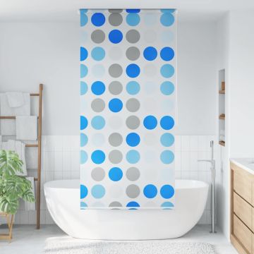 Tenda a Rullo per Doccia 120x240 cm con Motivo a Cerchi