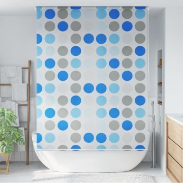 Tenda a Rullo per Doccia 160x240 cm con Motivo a Cerchi