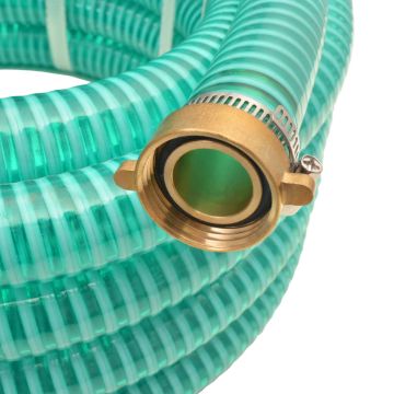 Tubo di Aspirazione con Connettori in Ottone 4 m 25 mm Verde