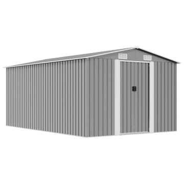 Casetta da Giardino 257x392x181 cm in Metallo Grigio