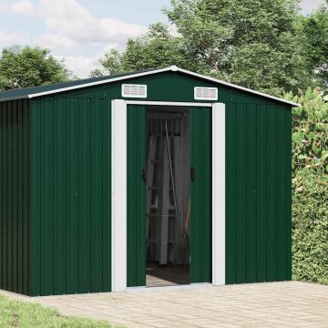 Casetta da Giardino 257x580x181 cm in Metallo Verde