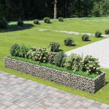 Gabbione Letto Rialzato in Acciaio Zincato 450x90x50 cm