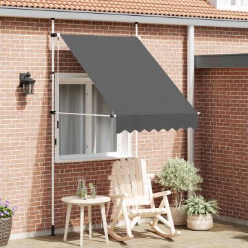 Tenda da Sole Retrattile Manuale 150 cm Antracite