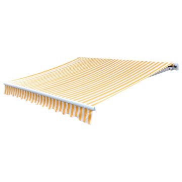 Tessuto di Ricambio per Tenda da Sole Arancione e Bianco 350x250 cm Poliestere