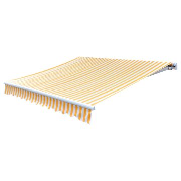 Tessuto di Ricambio per Tenda da Sole Arancione e Bianco 500x300 cm Poliestere