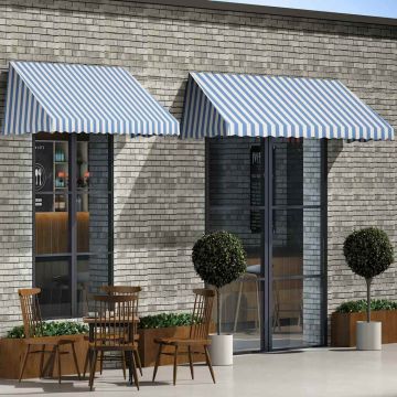 Tenda da Sole per Bistrò 250x120 cm Blu e Bianca