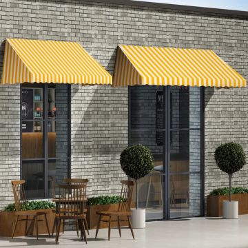 Tenda da Sole per Bistrò 350x120 cm Arancione e Bianca