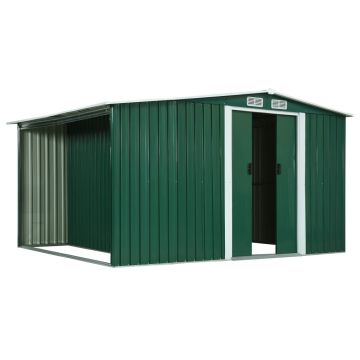 Capanno con Porte Scorrevoli Verde 329,5x205x178 cm Acciaio