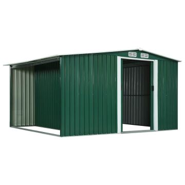 Capanno con Porte Scorrevoli Verde 329,5x259x178 cm in Acciaio