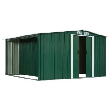 Capanno con Porte Scorrevoli Verde 329,5x312x178 cm in Acciaio