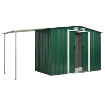Capanno Giardino Porte Scorrevoli Verde 386x131x178 cm Acciaio