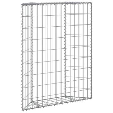Gabbione Letto Rialzato Trapezio Acciaio Zincato 80x20x100 cm