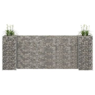 Gabbione Fioriera ad "H" in Filo di Acciaio 260x40x100 cm