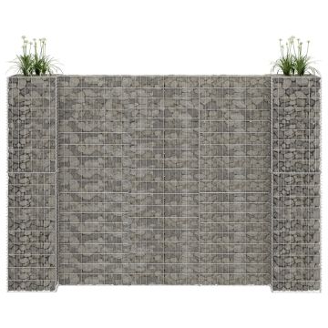Gabbione Fioriera ad "H" in Filo di Acciaio 260x40x200 cm