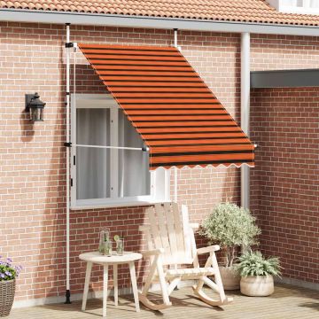 Tenda da Sole Retrattile Manuale 150 cm Arancione e Marrone