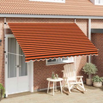 Tenda da Sole Retrattile Manuale 350 cm Arancione e Marrone
