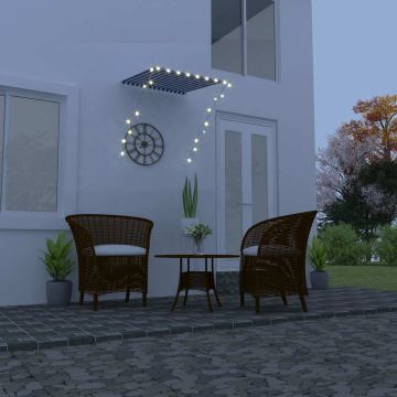 Tenda da Sole Retrattile con LED 100x150 cm Blu e Bianco