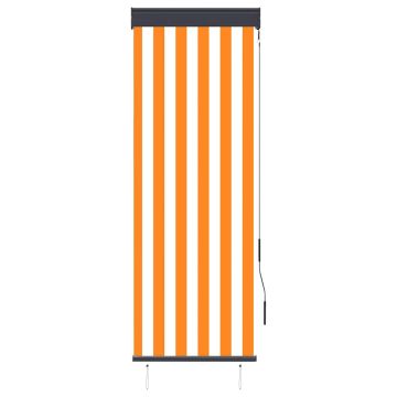 Tenda a Rullo per Esterni 60x250 cm Bianca e Arancione