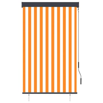 Tenda a Rullo per Esterni 100x250 cm Bianca e Arancione