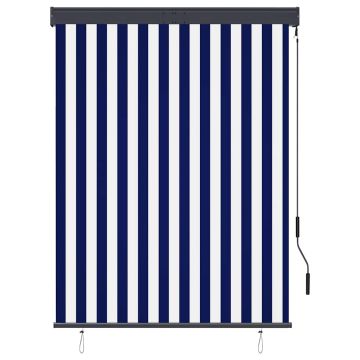 Tenda a Rullo per Esterni 120x250 cm Blu e Bianca