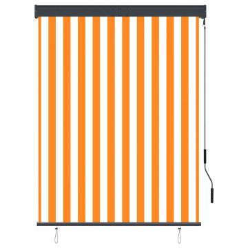 Tenda a Rullo per Esterni 120x250 cm Bianco e Arancione