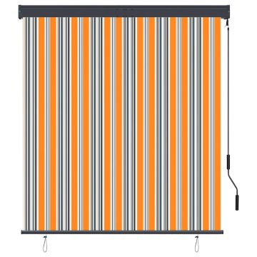 Tenda a Rullo per Esterni 140x250 cm Giallo e Blu
