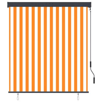 Tenda a Rullo per Esterni 140x250 cm Bianco e Arancione