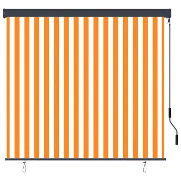Tenda a Rullo per Esterni 170x250 cm Bianca e Arancione
