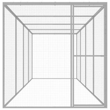 Gabbia per Gatti 6x1,5x1,5 m in Acciaio Zincato