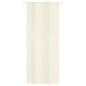 Paravento per Balcone Crema 100x240 cm in Tessuto Oxford
