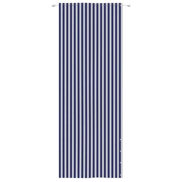 Paravento per Balcone Blu e Bianco 80x240 cm in Tessuto Oxford