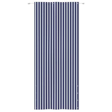 Paravento per Balcone Blu e Bianco 120x240 cm in Tessuto Oxford