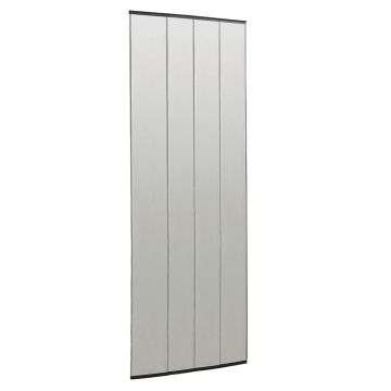 Zanzariera Porta con Tenda in Rete Nera 100x220 cm Poliestere