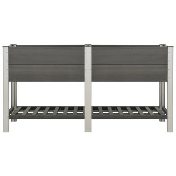 Fioriera Rialzata Giardino con Ripiano 175x50x90 cm WPC Grigio