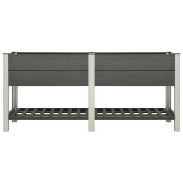 Fioriera Rialzata Giardino con Ripiano 200x50x90 cm WPC Grigio